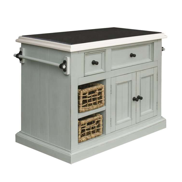 Three Posts Eloy 41'' Solid Wood Kitchen Island with Granite Top